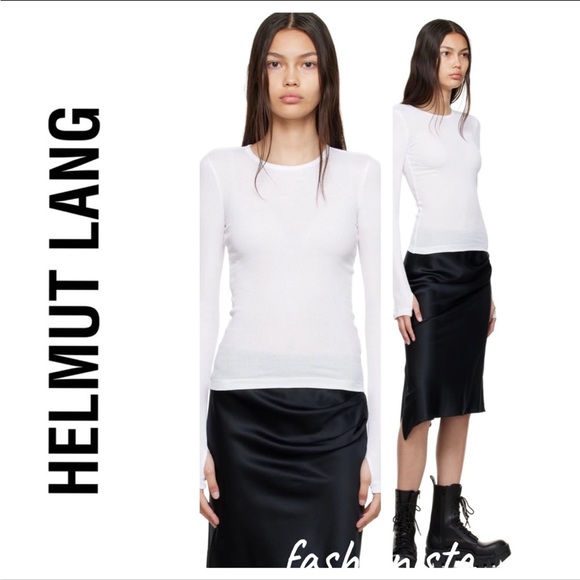 Helmut Lang Tops - Helmut Lang White Transparent Long Sleeve Shirt  XS